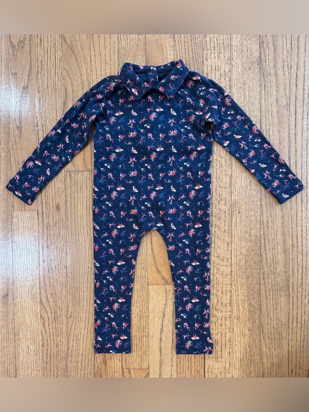 Misha And Puff Petit Collar Circus Long-Sleeve Onesie Jumpsuit 0-6 months EUC